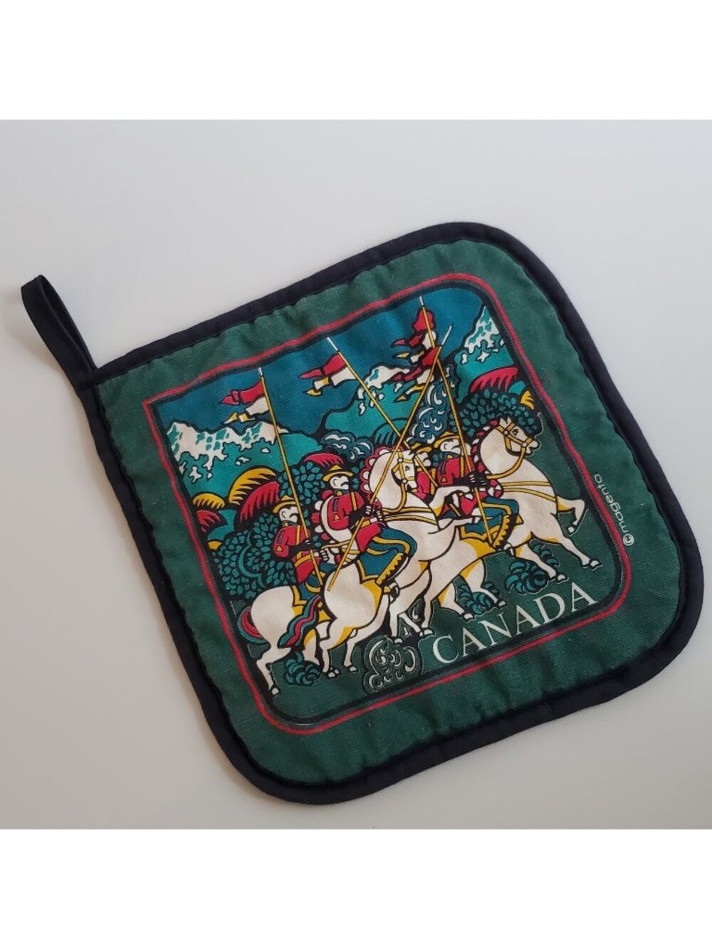 RCMP Musical Ride Potholder Canada Mounties Souvenir Made in Canada Magenta